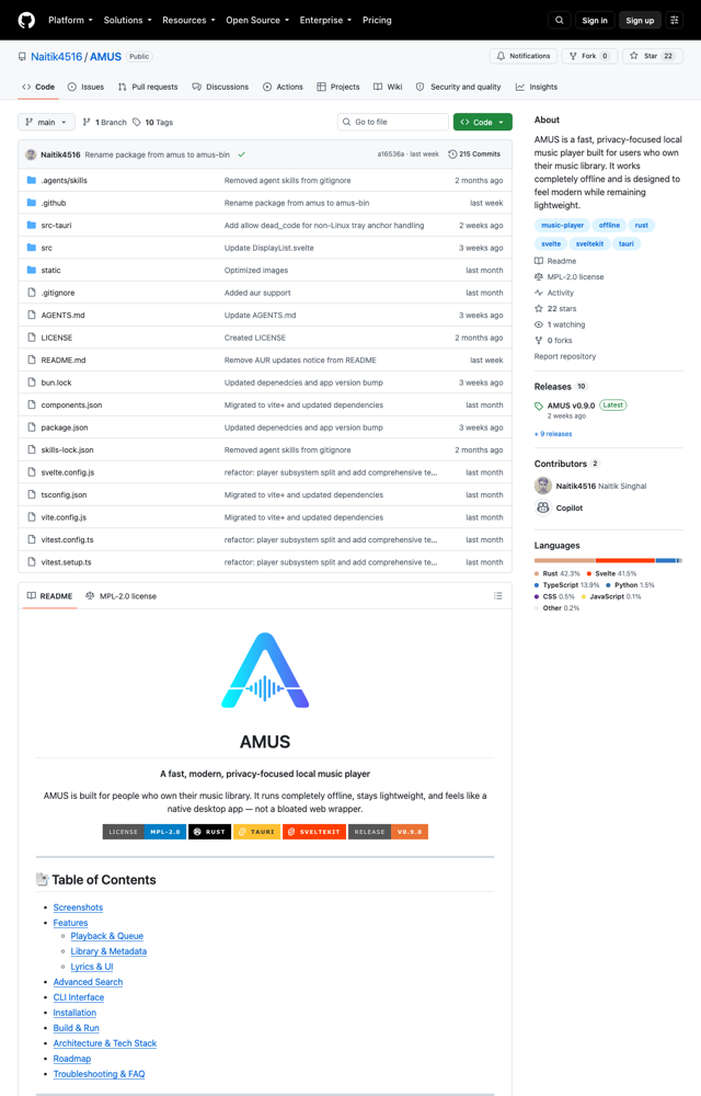 AMUS GitHub 仓库
