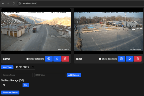 clearcam 服务端 Web 管理界面