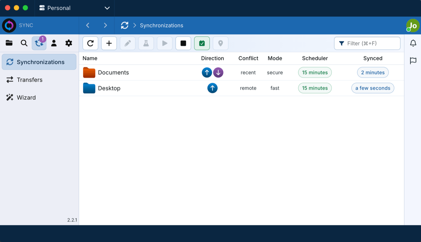 Sync-in desktop