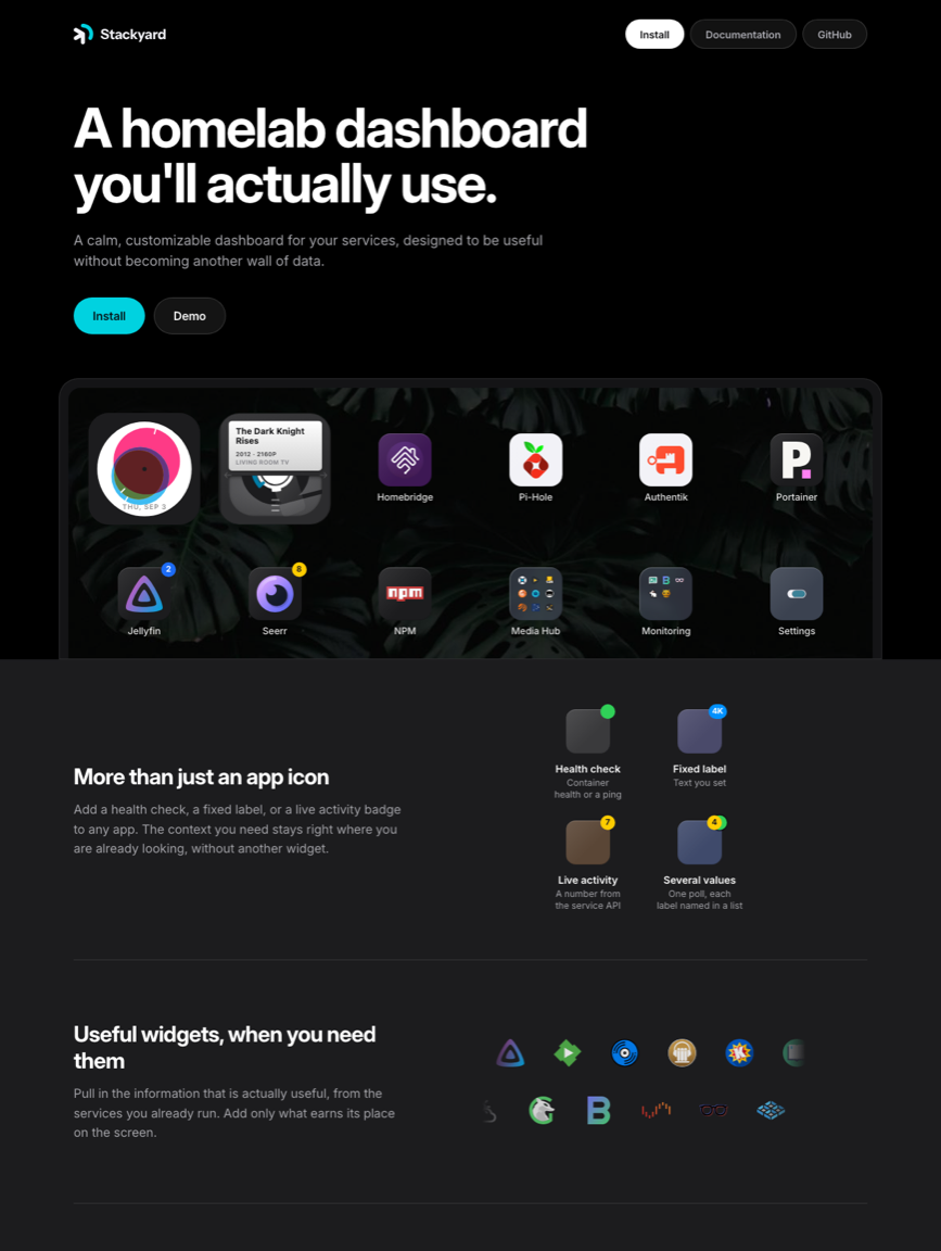 Stackyard widgets