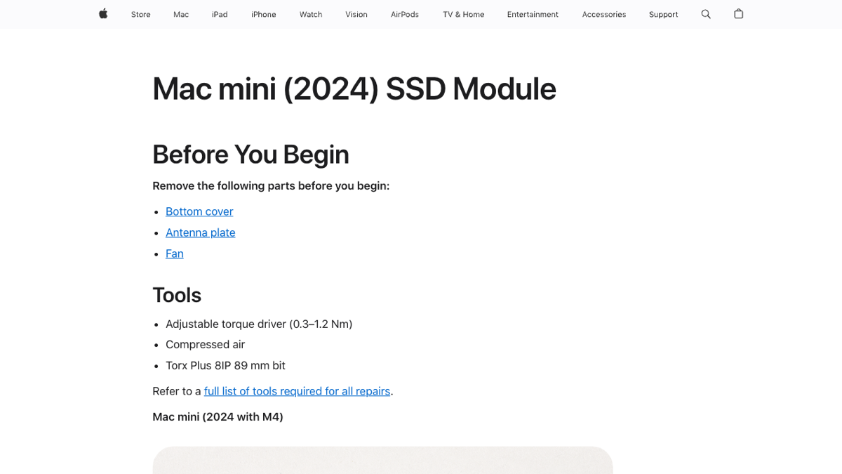 苹果官方 Mac mini SSD 模块更换指南