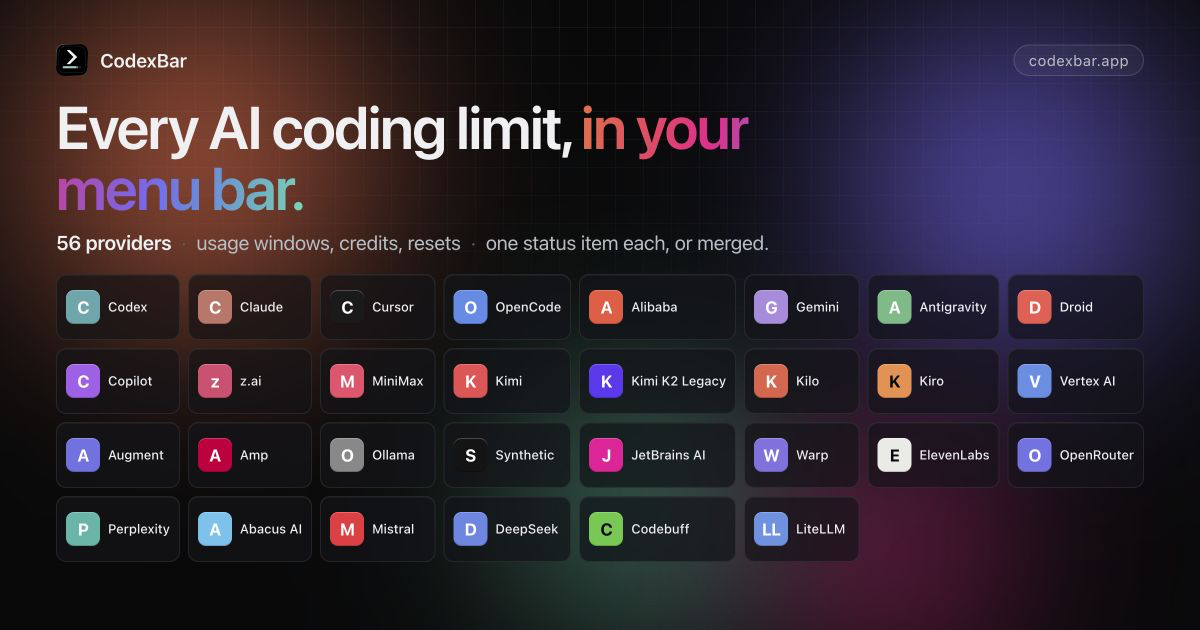 CodexBar 社交分享图