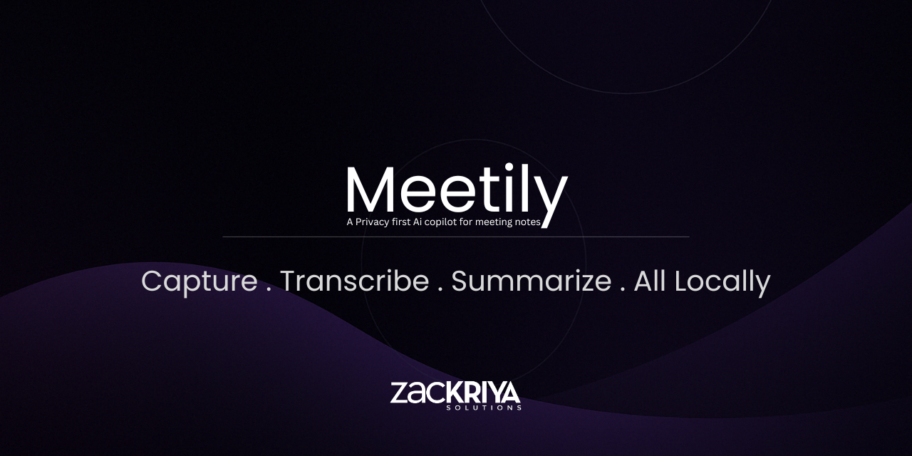 Meetily 项目 Banner：Privacy-First AI Meeting Assistant